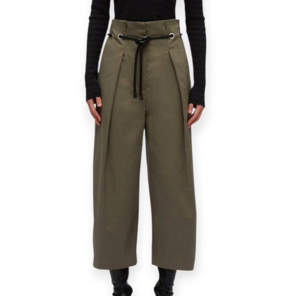 3.1 Phillip Lim Pants - 3.1 Phillip Lim Cropped Wide Leg Origami High Waist Pants